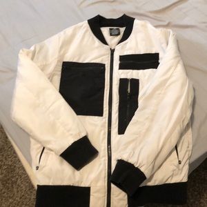 black and white bomber jacket